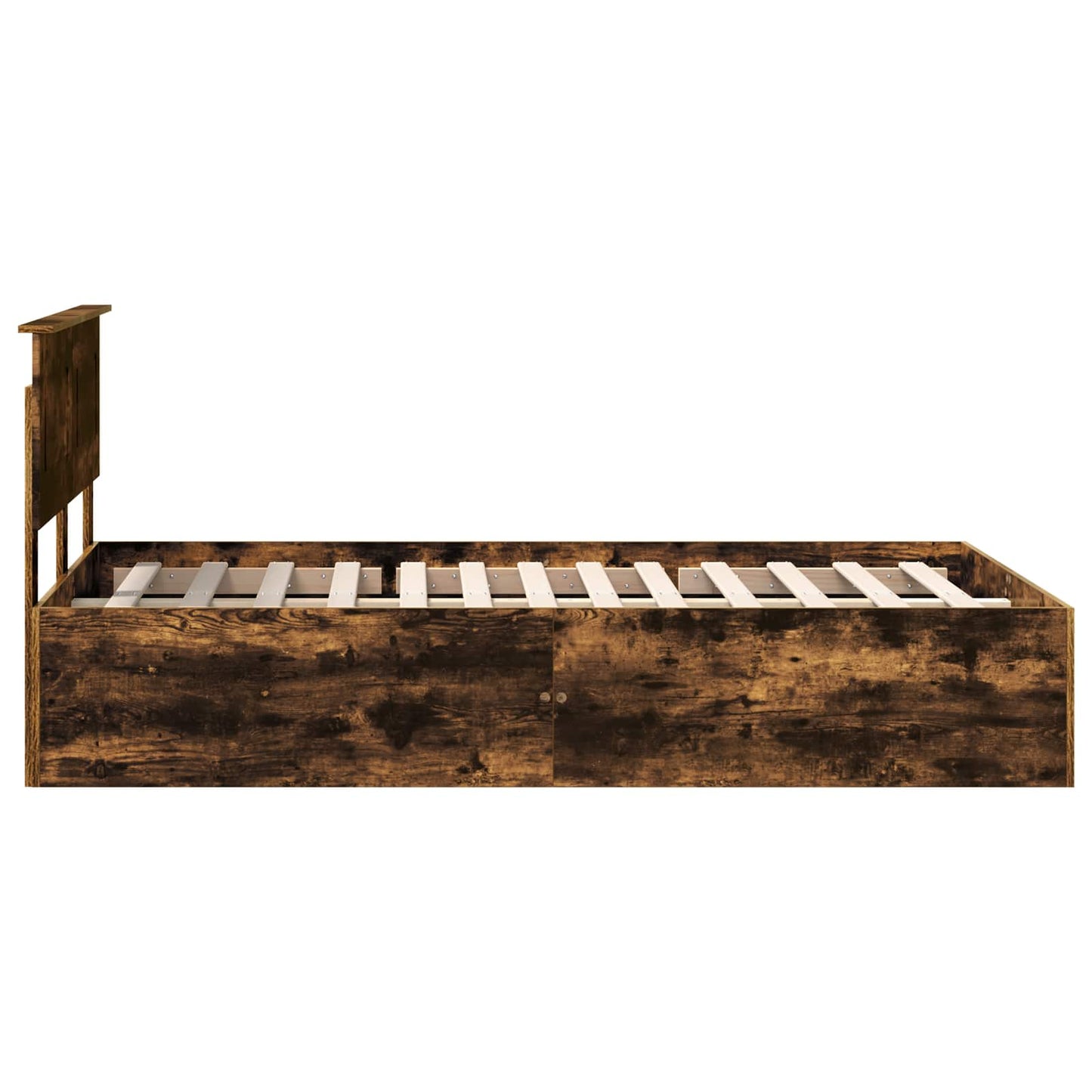 vidaXL Bed Frame Smoked Oak 120 x 190 cm Engineered Wood