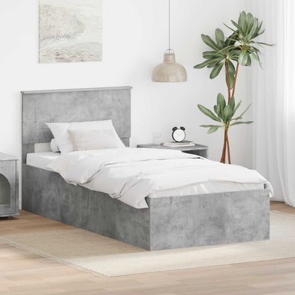 vidaXL Bed Frame Concrete Grey 100 x 200 cm Engineered Wood