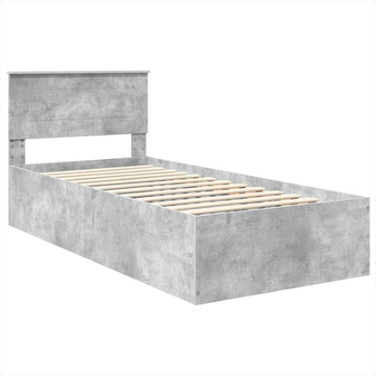 vidaXL Bed Frame Concrete Grey 100 x 200 cm Engineered Wood