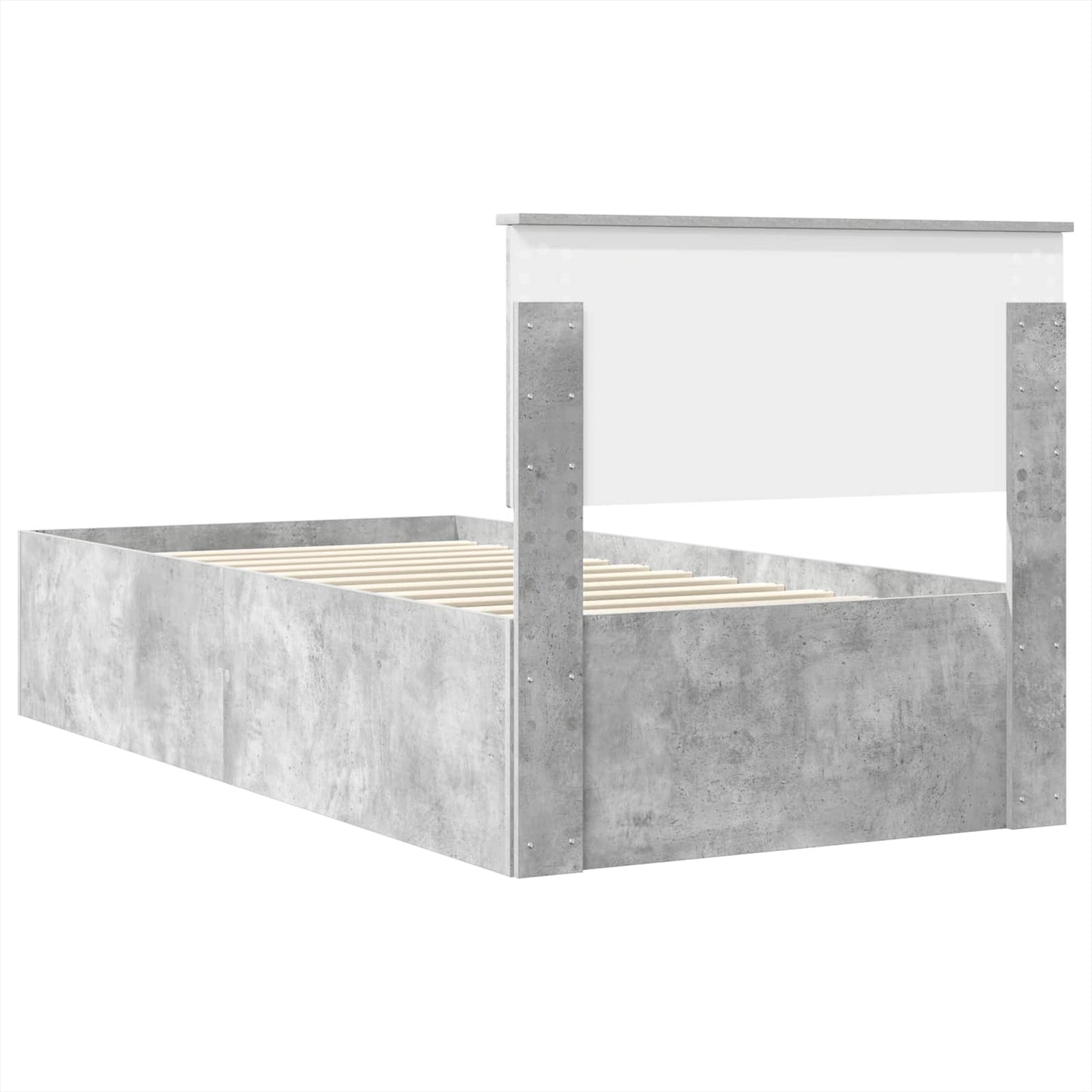 vidaXL Bed Frame Concrete Grey 100 x 200 cm Engineered Wood