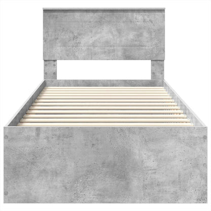 vidaXL Bed Frame Concrete Grey 100 x 200 cm Engineered Wood
