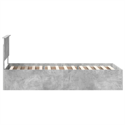 vidaXL Bed Frame Concrete Grey 100 x 200 cm Engineered Wood