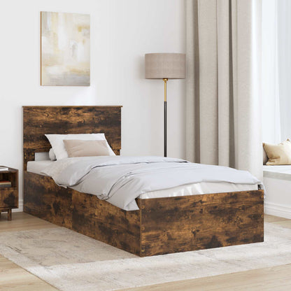 vidaXL Bed Frame Smoked Oak 100 x 200 cm Engineered Wood