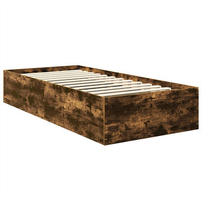 vidaXL Bed Frame Smoked Oak 100 x 200 cm Engineered Wood