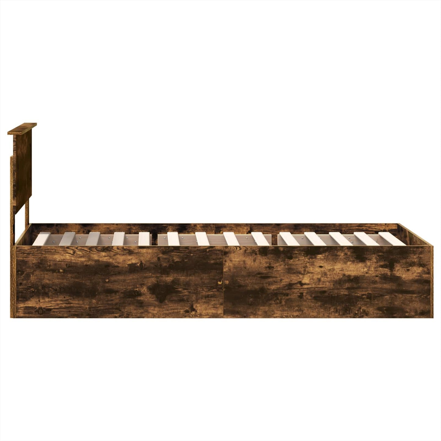 vidaXL Bed Frame Smoked Oak 100 x 200 cm Engineered Wood