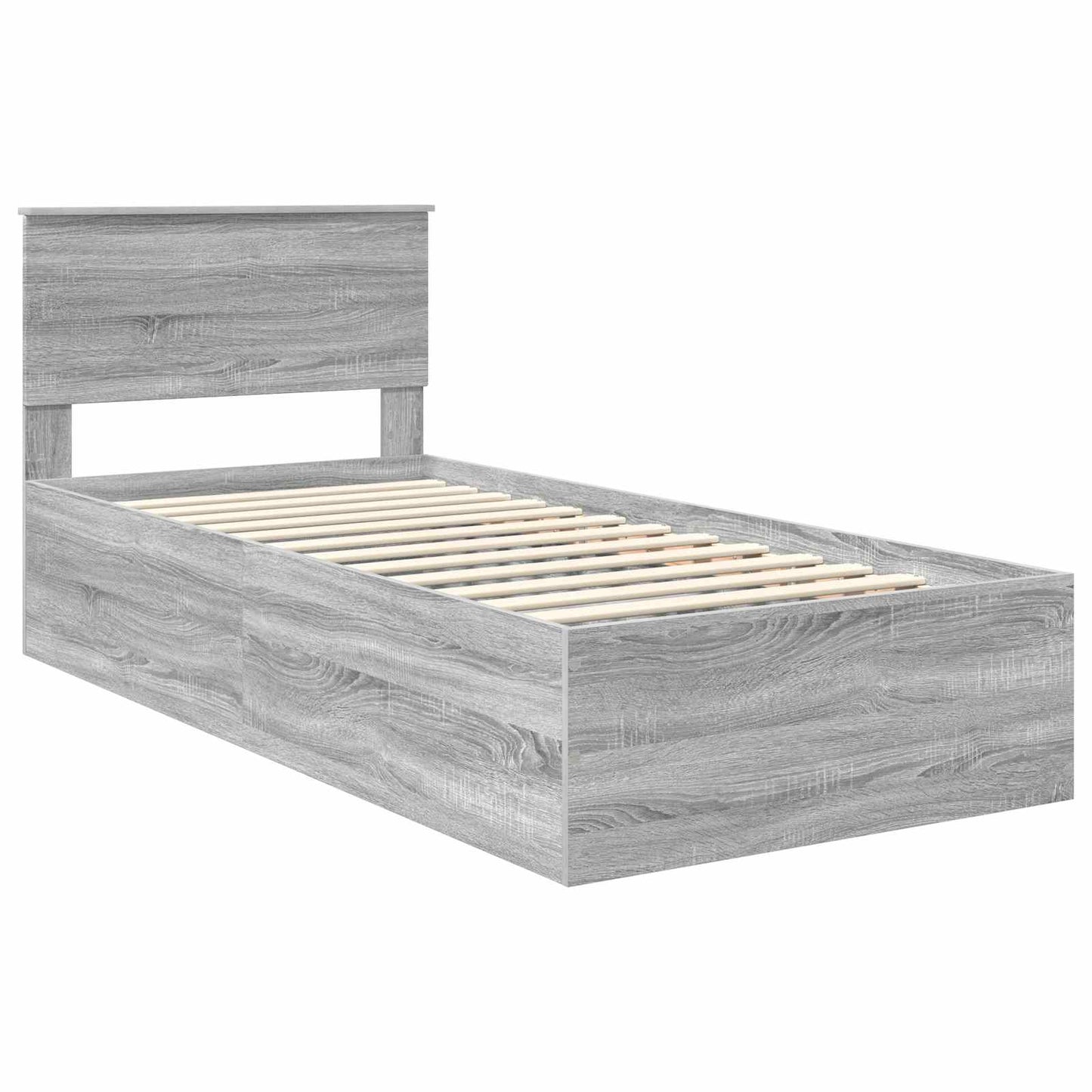 vidaXL Bed Frame Grey Sonoma 100 x 200 cm Engineered Wood