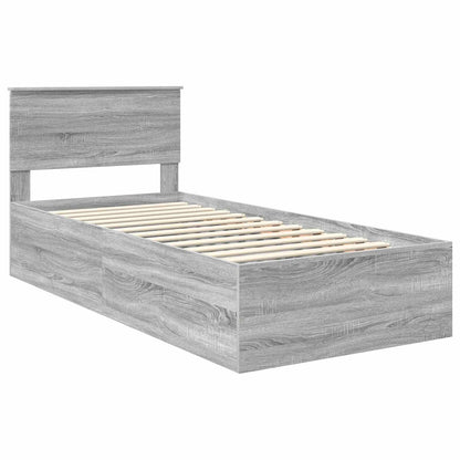 vidaXL Bed Frame Grey Sonoma 100 x 200 cm Engineered Wood