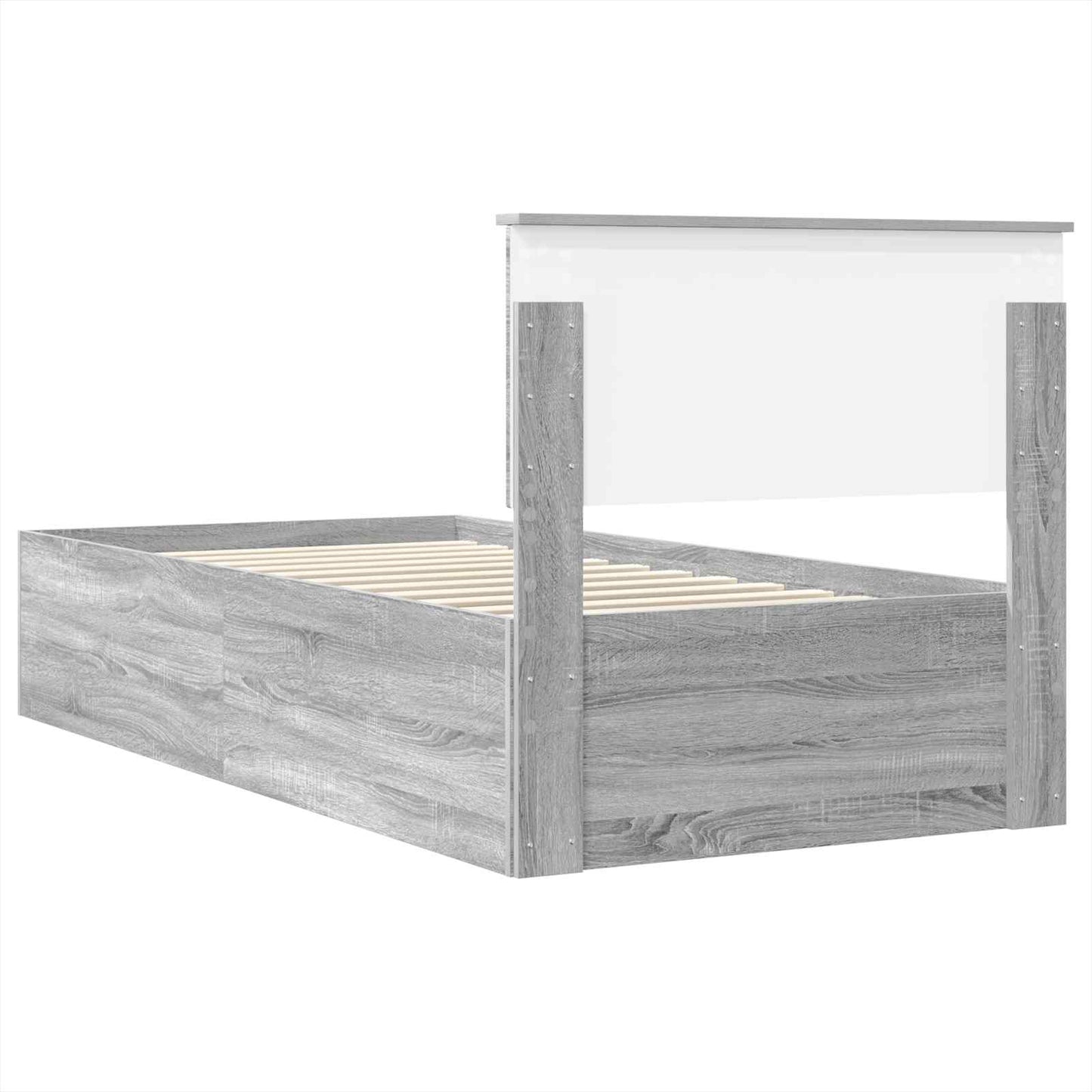 vidaXL Bed Frame Grey Sonoma 100 x 200 cm Engineered Wood