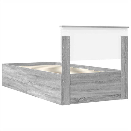 vidaXL Bed Frame Grey Sonoma 100 x 200 cm Engineered Wood