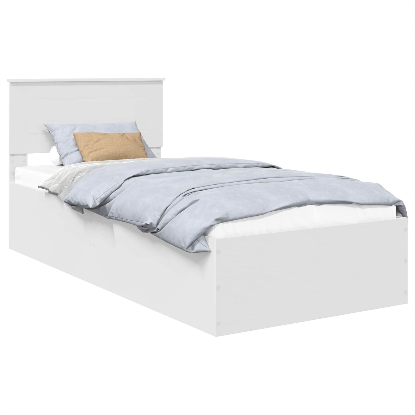 vidaXL Bed Frame with Headboard White 75 x 190 cm Engineered Wood