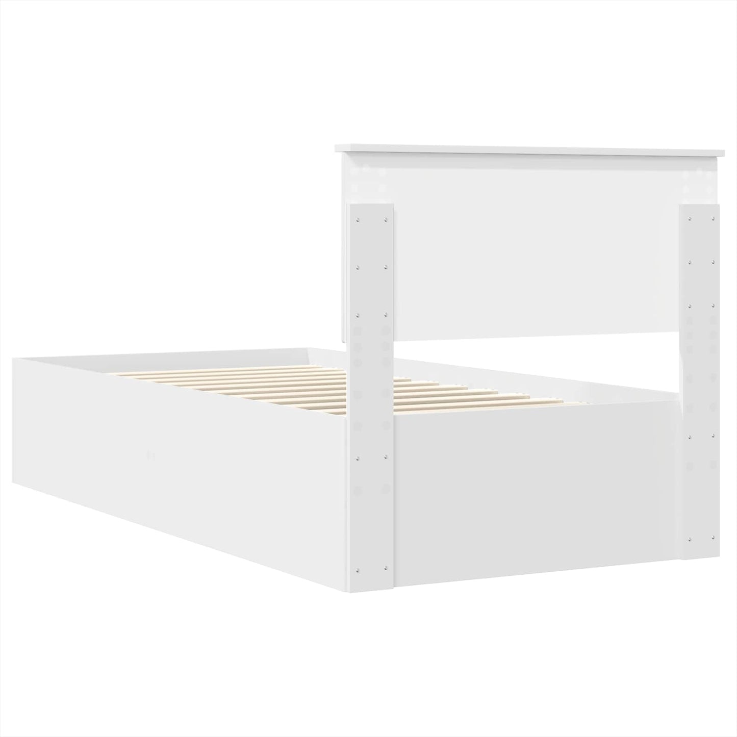 vidaXL Bed Frame with Headboard White 75 x 190 cm Engineered Wood