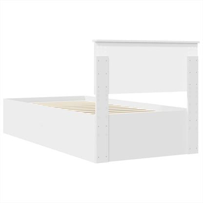 vidaXL Bed Frame with Headboard White 75 x 190 cm Engineered Wood