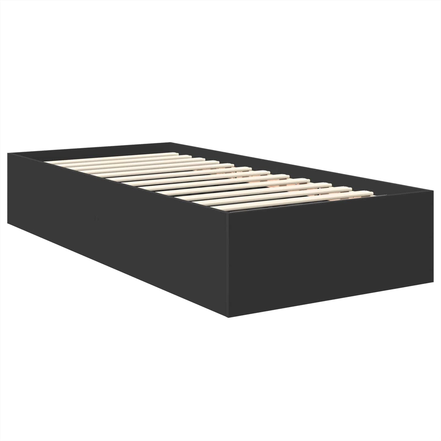vidaXL Bed Frame with Headboard Black 75 x 190 cm Engineered Wood
