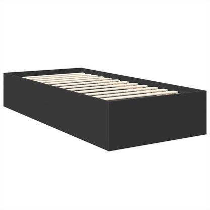 vidaXL Bed Frame with Headboard Black 75 x 190 cm Engineered Wood