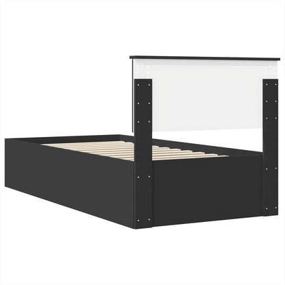 vidaXL Bed Frame with Headboard Black 75 x 190 cm Engineered Wood