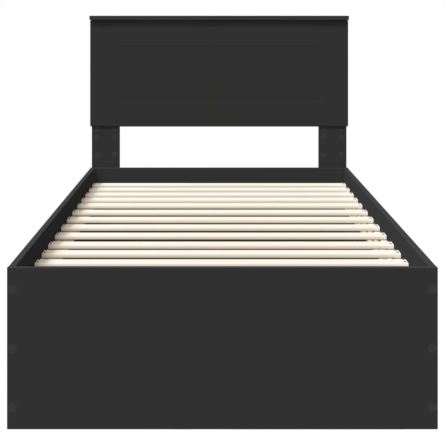 vidaXL Bed Frame with Headboard Black 75 x 190 cm Engineered Wood