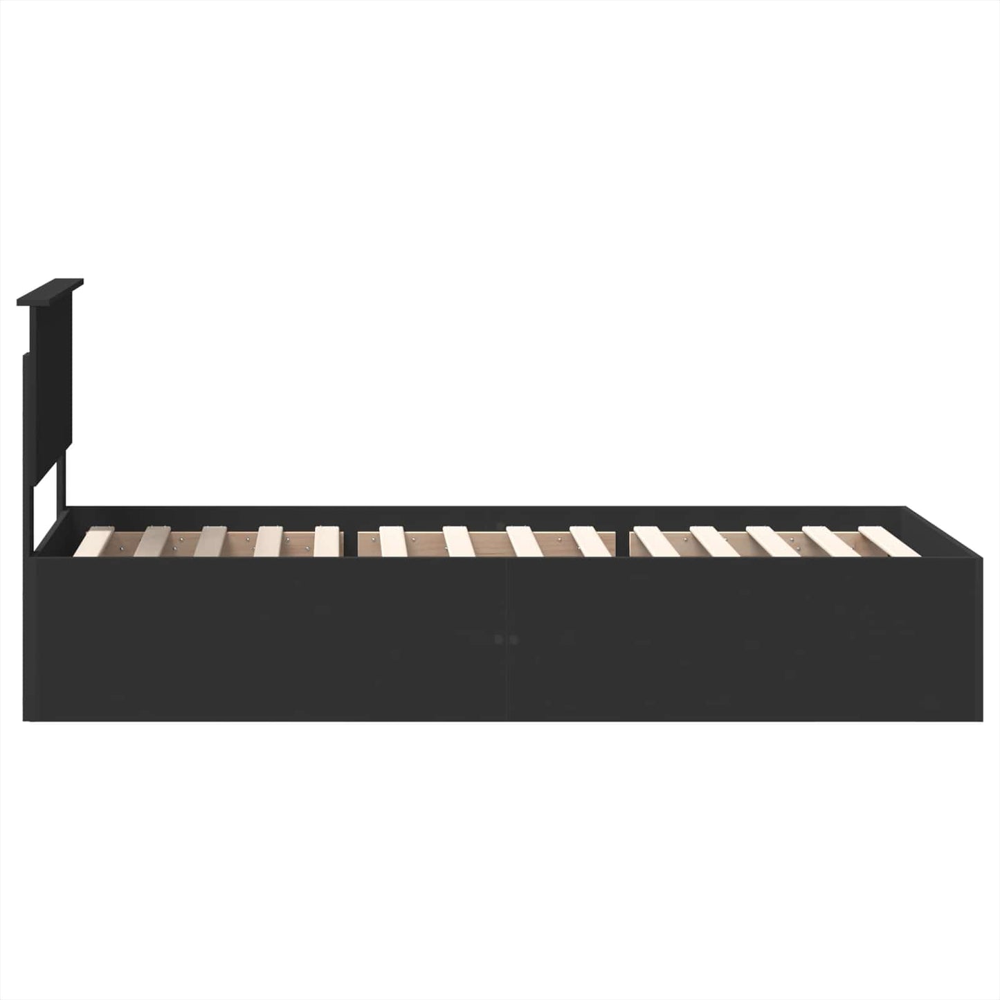 vidaXL Bed Frame with Headboard Black 75 x 190 cm Engineered Wood