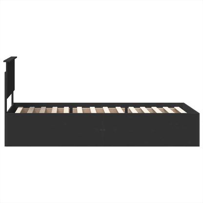 vidaXL Bed Frame with Headboard Black 75 x 190 cm Engineered Wood
