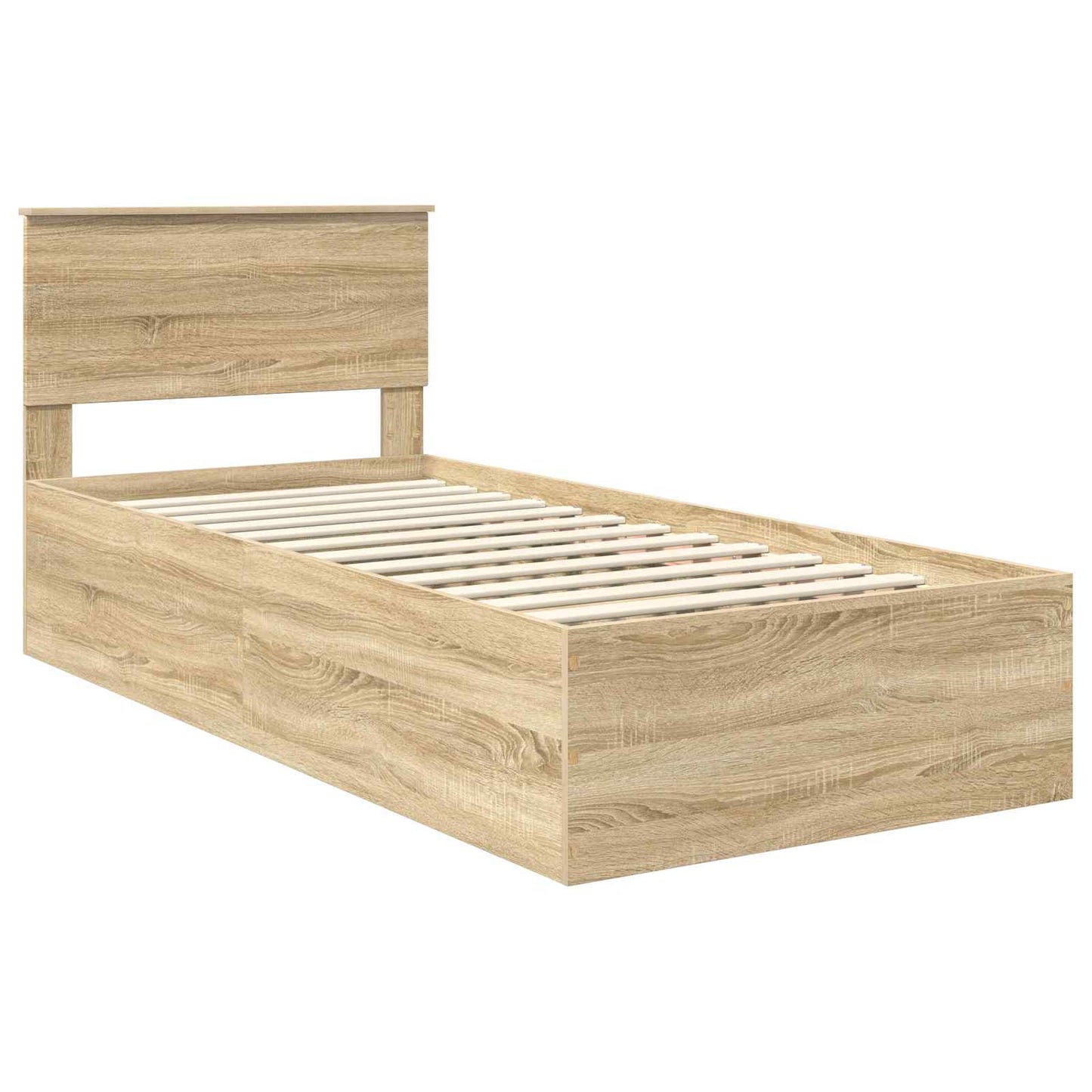 vidaXL Bed Frame with Headboard Sonoma Oak 75 x 190 cm Engineered Wood