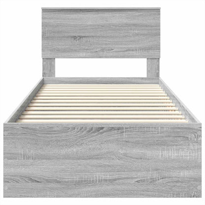 vidaXL Bed Frame Grey Sonoma 75 x 190 cm Engineered Wood