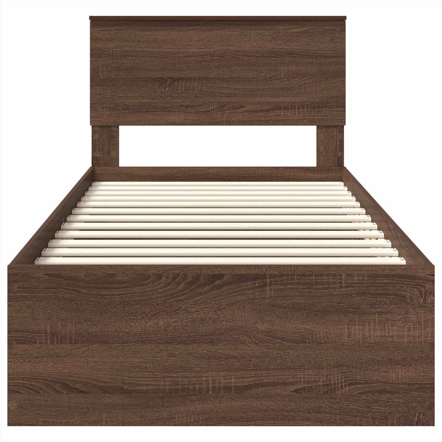 vidaXL Bed Frame with Headboard Brown Oak 75 x 190 cm Engineered Wood