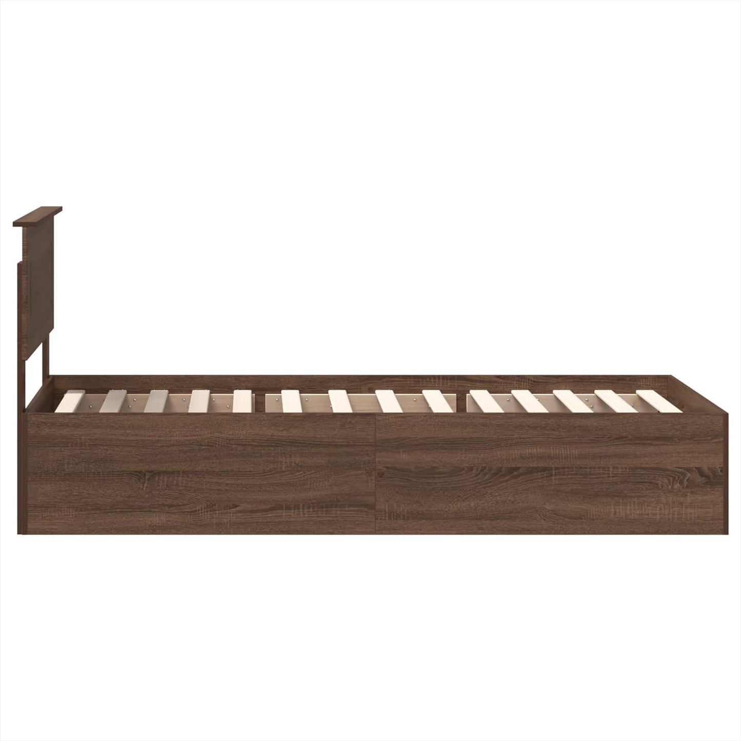 vidaXL Bed Frame with Headboard Brown Oak 75 x 190 cm Engineered Wood