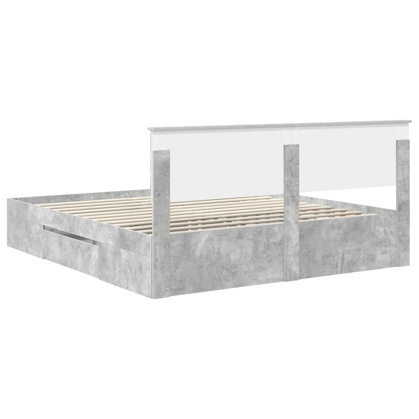 vidaXL Bed Frame Concrete Grey 200 x 200 cm Engineered Wood