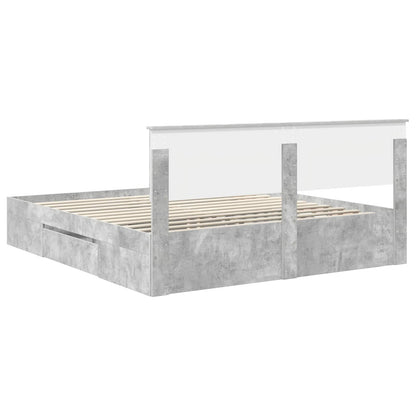 vidaXL Bed Frame Concrete Grey 200 x 200 cm Engineered Wood