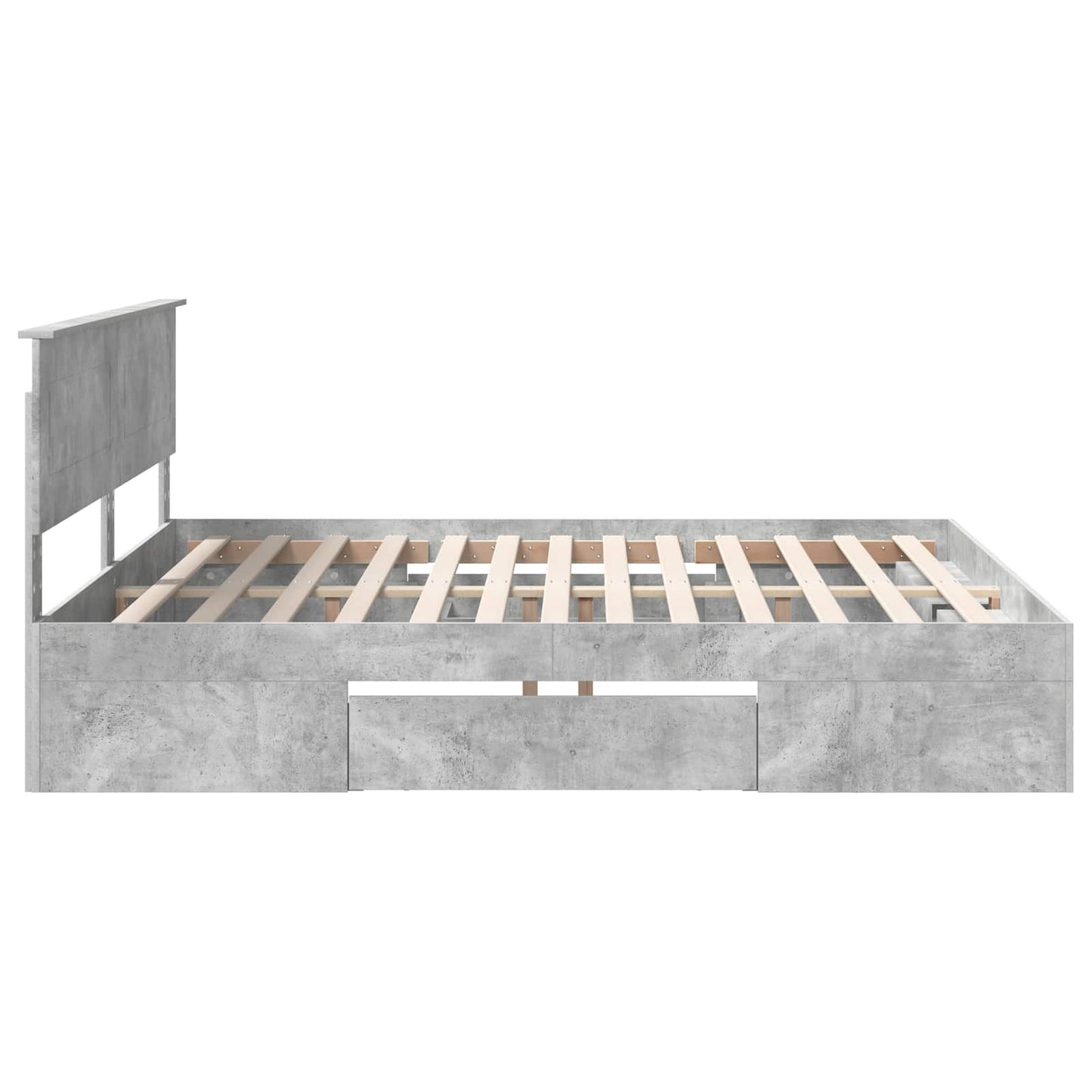 vidaXL Bed Frame Concrete Grey 200 x 200 cm Engineered Wood