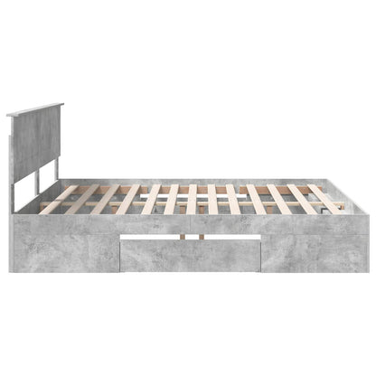vidaXL Bed Frame Concrete Grey 200 x 200 cm Engineered Wood