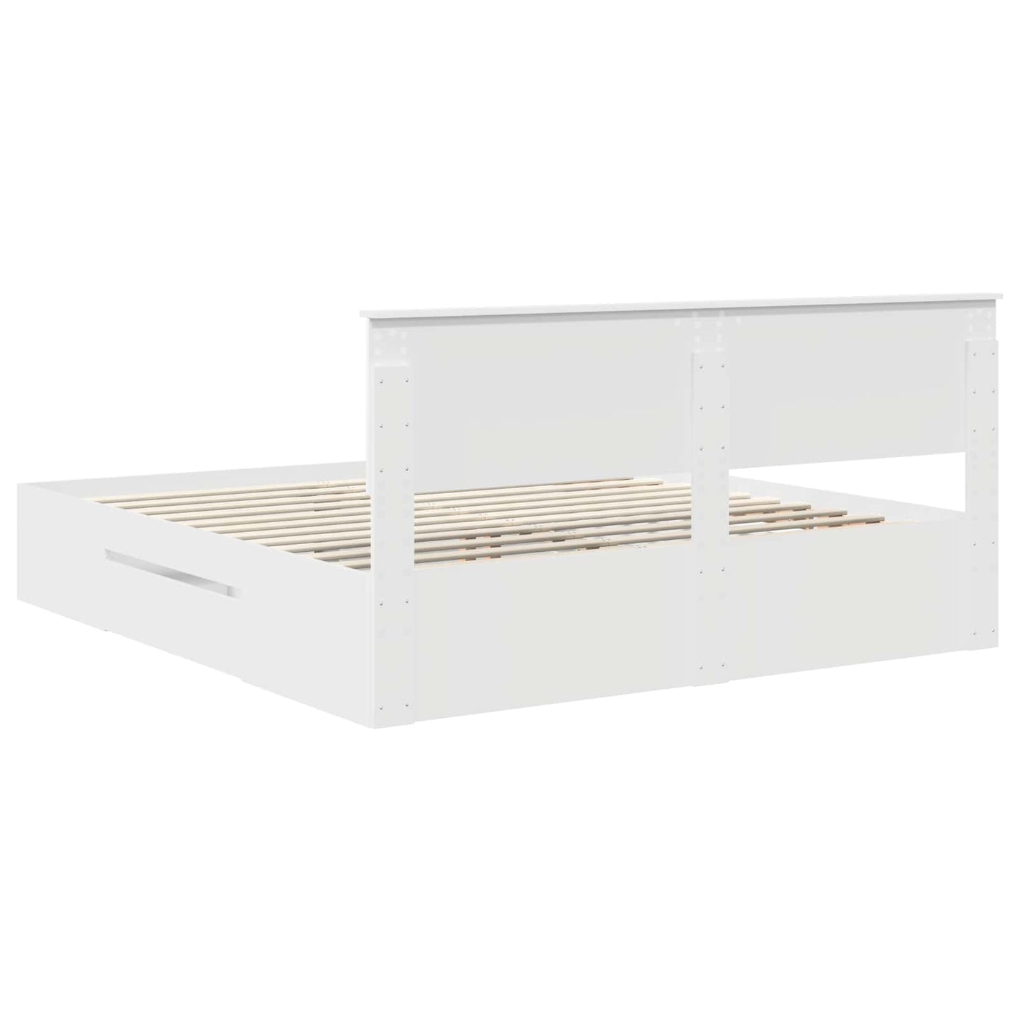 vidaXL Bed Frame with Headboard White 180 x 200 cm Engineered Wood