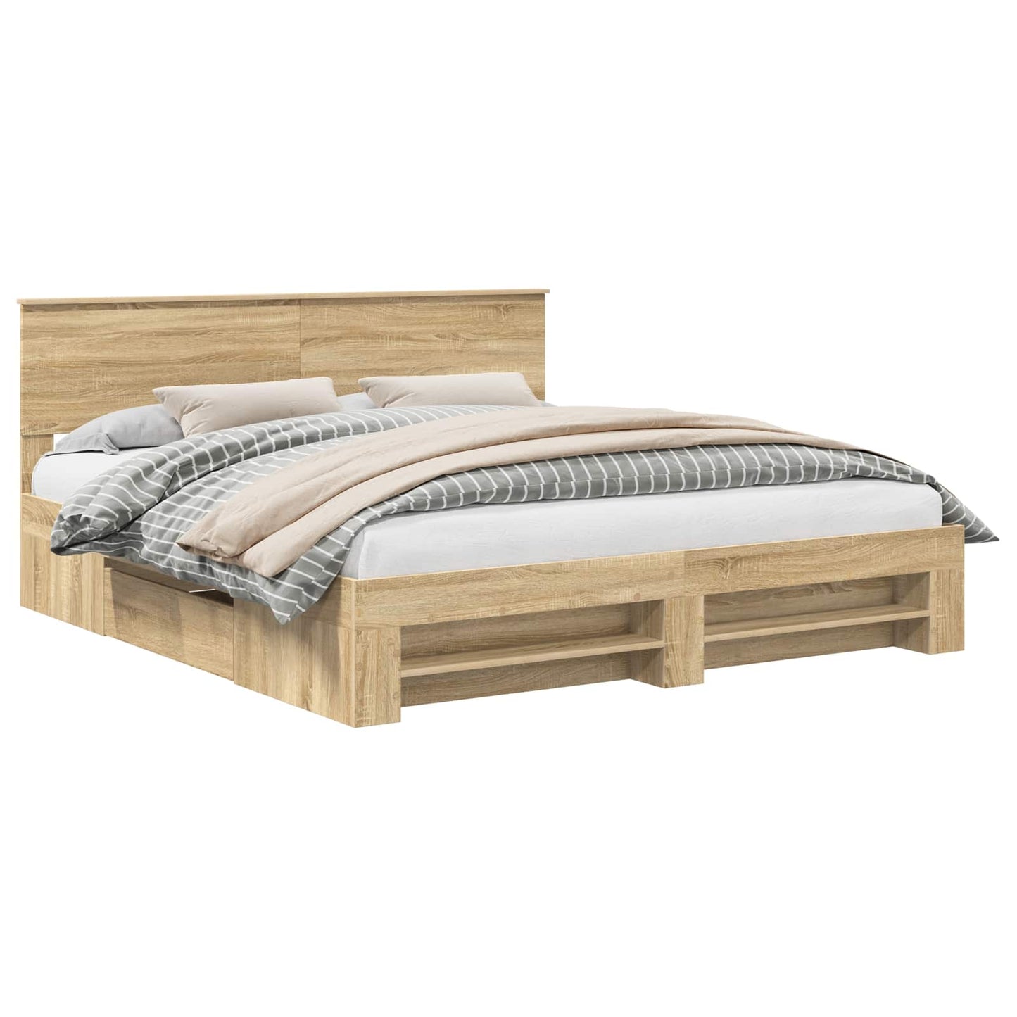 vidaXL Bed Frame Sonoma Oak 180 x 200 cm Engineered Wood