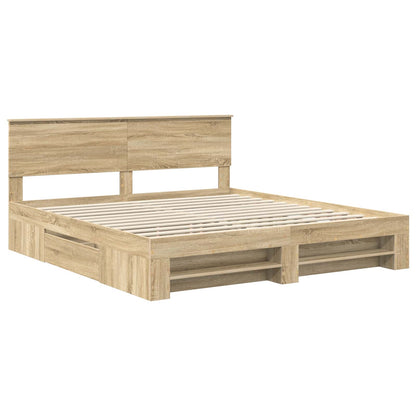 vidaXL Bed Frame Sonoma Oak 180 x 200 cm Engineered Wood