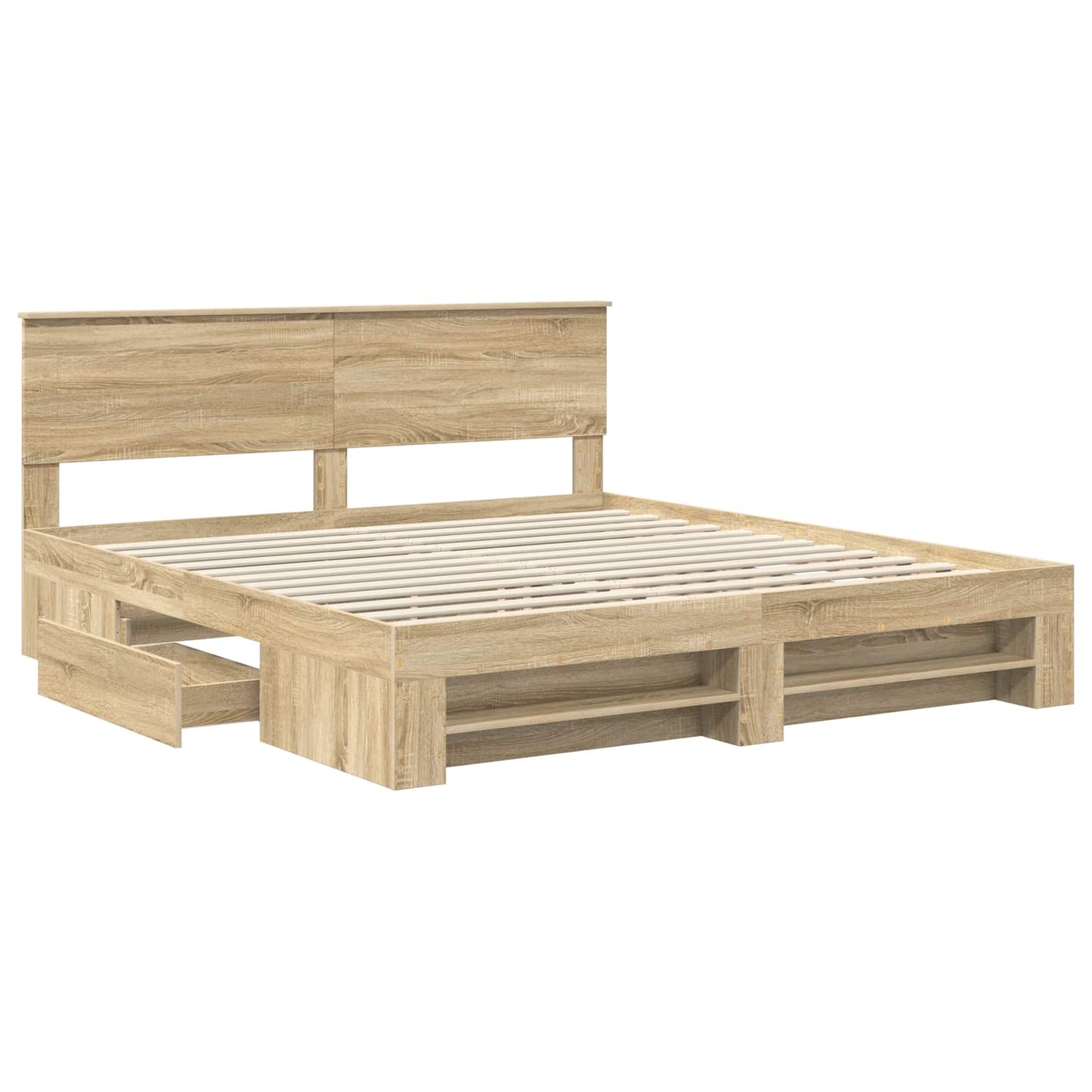 vidaXL Bed Frame Sonoma Oak 180 x 200 cm Engineered Wood