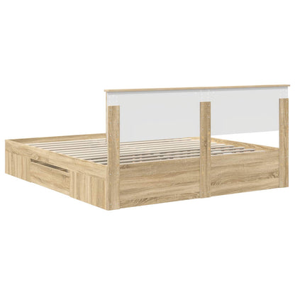 vidaXL Bed Frame Sonoma Oak 180 x 200 cm Engineered Wood