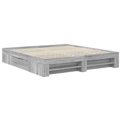 vidaXL Bed Frame Grey Sonoma 180 x 200 cm Engineered Wood