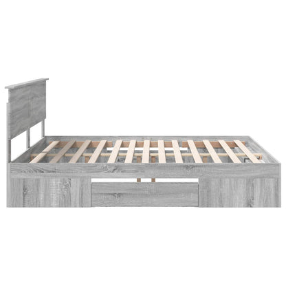 vidaXL Bed Frame Grey Sonoma 180 x 200 cm Engineered Wood