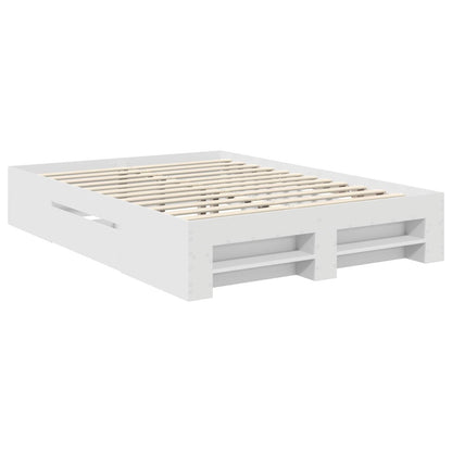 vidaXL Bed Frame with Headboard White 150 x 200 cm Engineered Wood