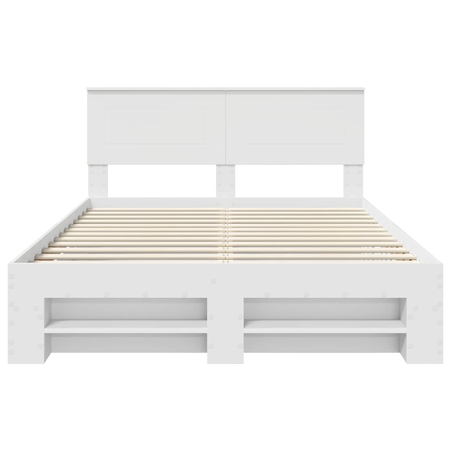 vidaXL Bed Frame with Headboard White 150 x 200 cm Engineered Wood