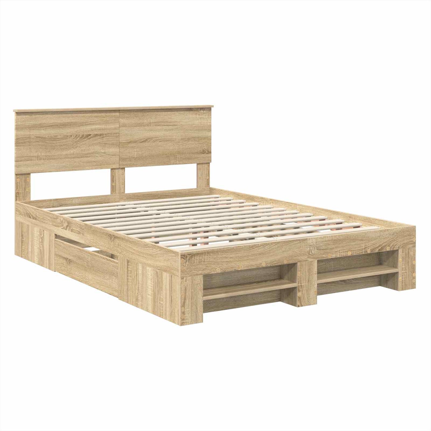 vidaXL Bed Frame Sonoma Oak 150 x 200 cm Engineered Wood