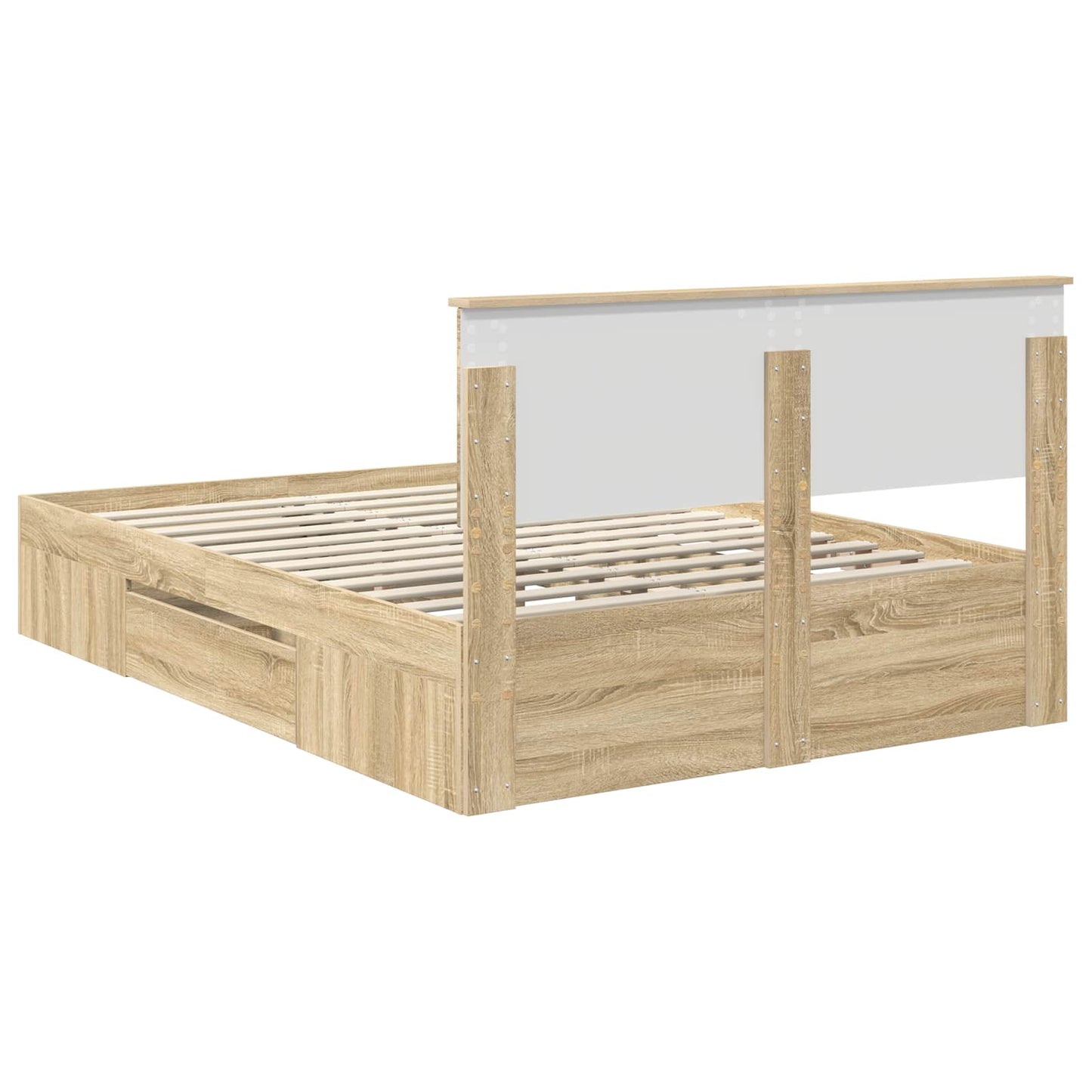 vidaXL Bed Frame Sonoma Oak 150 x 200 cm Engineered Wood