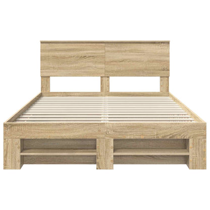 vidaXL Bed Frame Sonoma Oak 150 x 200 cm Engineered Wood