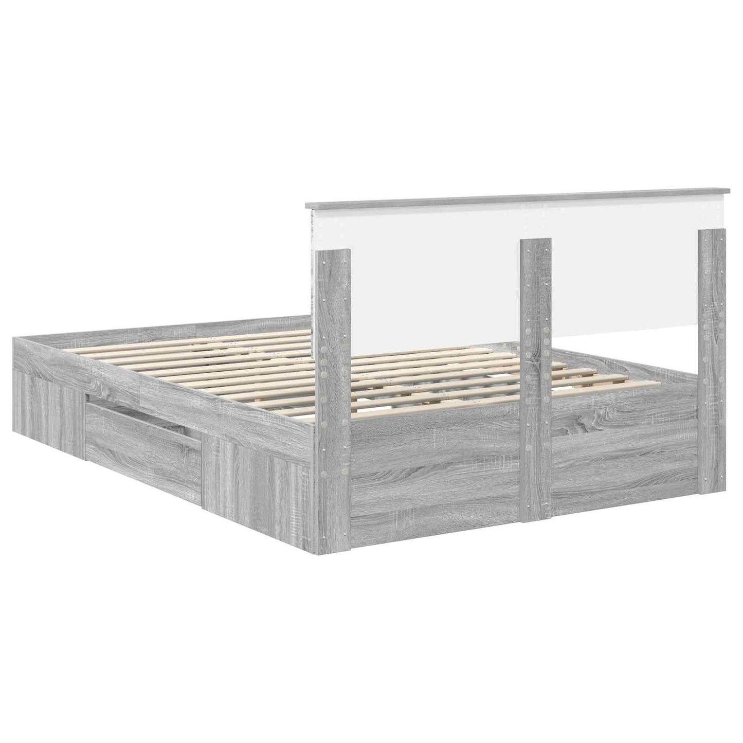 vidaXL Bed Frame Grey Sonoma 150 x 200 cm Engineered Wood