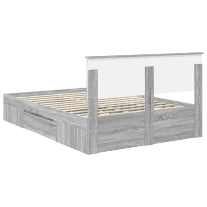 vidaXL Bed Frame Grey Sonoma 150 x 200 cm Engineered Wood