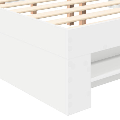 vidaXL Bed Frame with Headboard White 140 x 200 cm Engineered Wood