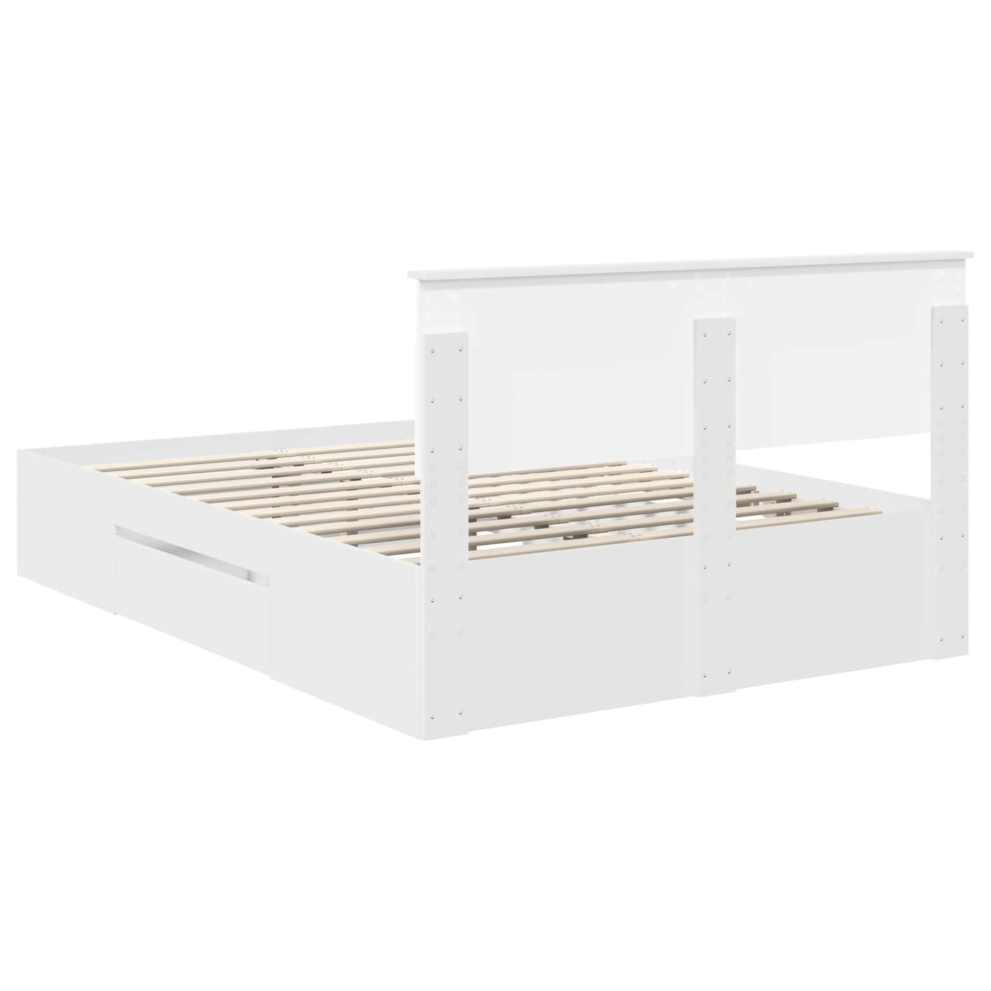 vidaXL Bed Frame with Headboard White 140 x 200 cm Engineered Wood