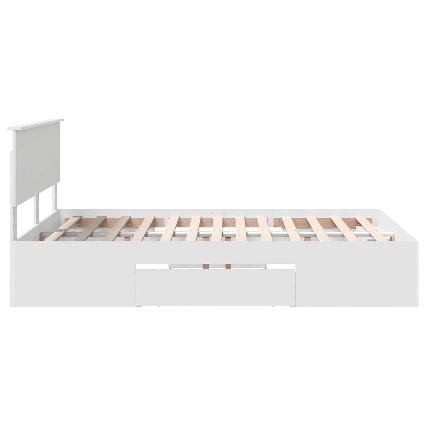 vidaXL Bed Frame with Headboard White 140 x 200 cm Engineered Wood