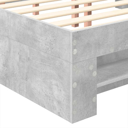vidaXL Bed Frame Concrete Grey 140 x 200 cm Engineered Wood