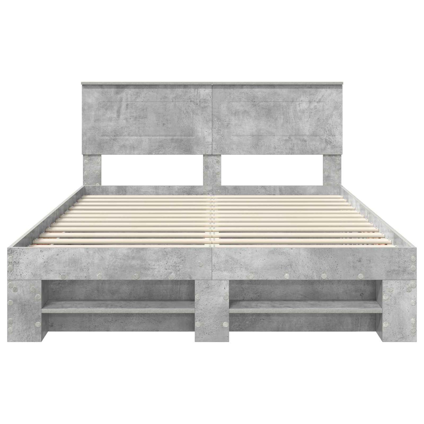 vidaXL Bed Frame Concrete Grey 140 x 200 cm Engineered Wood