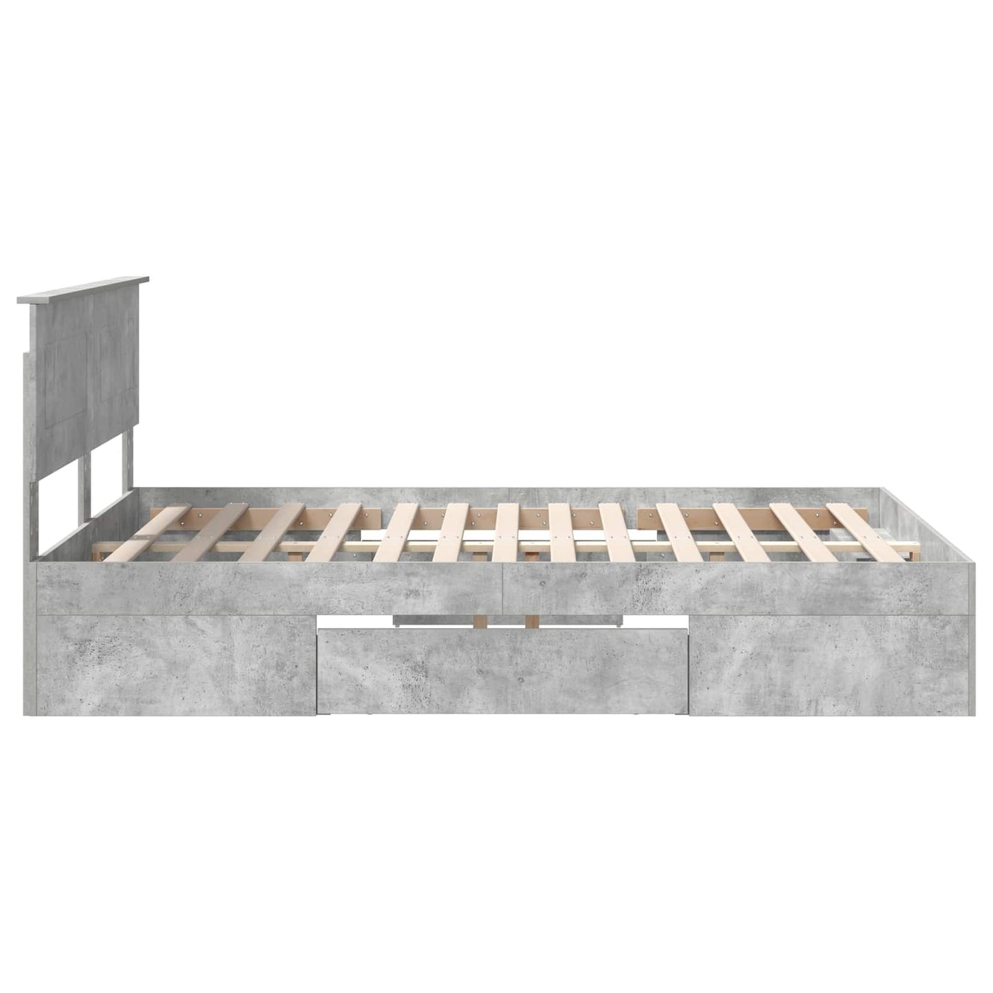 vidaXL Bed Frame Concrete Grey 140 x 200 cm Engineered Wood